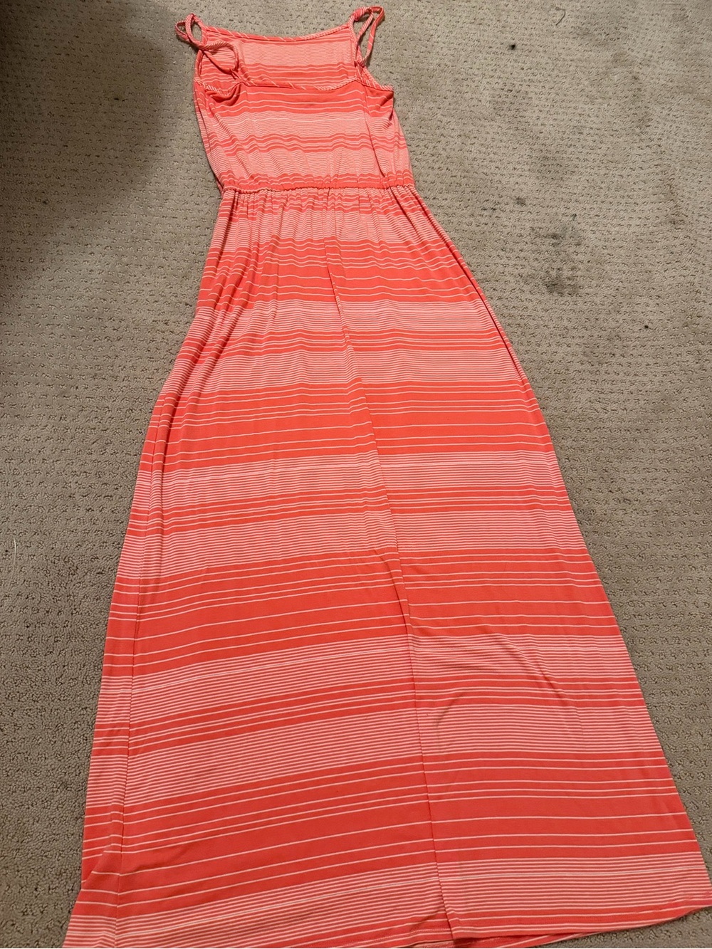 Merona Coral and Light Pink Striped Maxi Dress